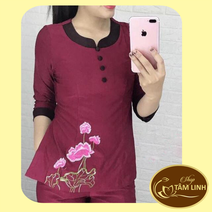 Đồ Lam Đi Chùa _ Mẫu Thun Phối Màu