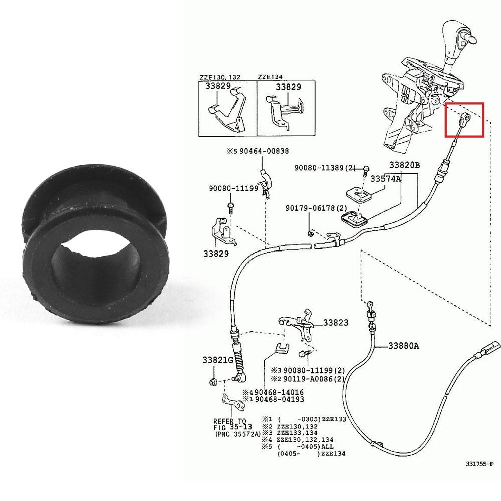 Automatic Transmission Shifter Cable Bushing Replacement for Toyota Corolla Matrix 2003-2008