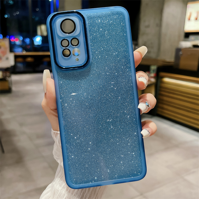 Casing for Redmi Note 11s / Redmi Note 11 / Redmi Note 11 Pro / Redmi Note 10s / Redmi Note 10 / Redmi Note 10 Pro Luxury Laser Glass Lens Film TPU Shockproof Soft Phone Case