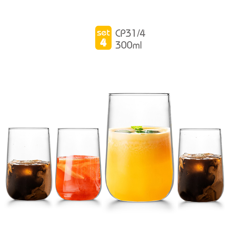 Bộ ly thủy tinh chịu nhiệt, nóng lạnh không nứt vỡ CP31/2 300ml - Bộ ly thuy tinh đa năng Samahome Shop