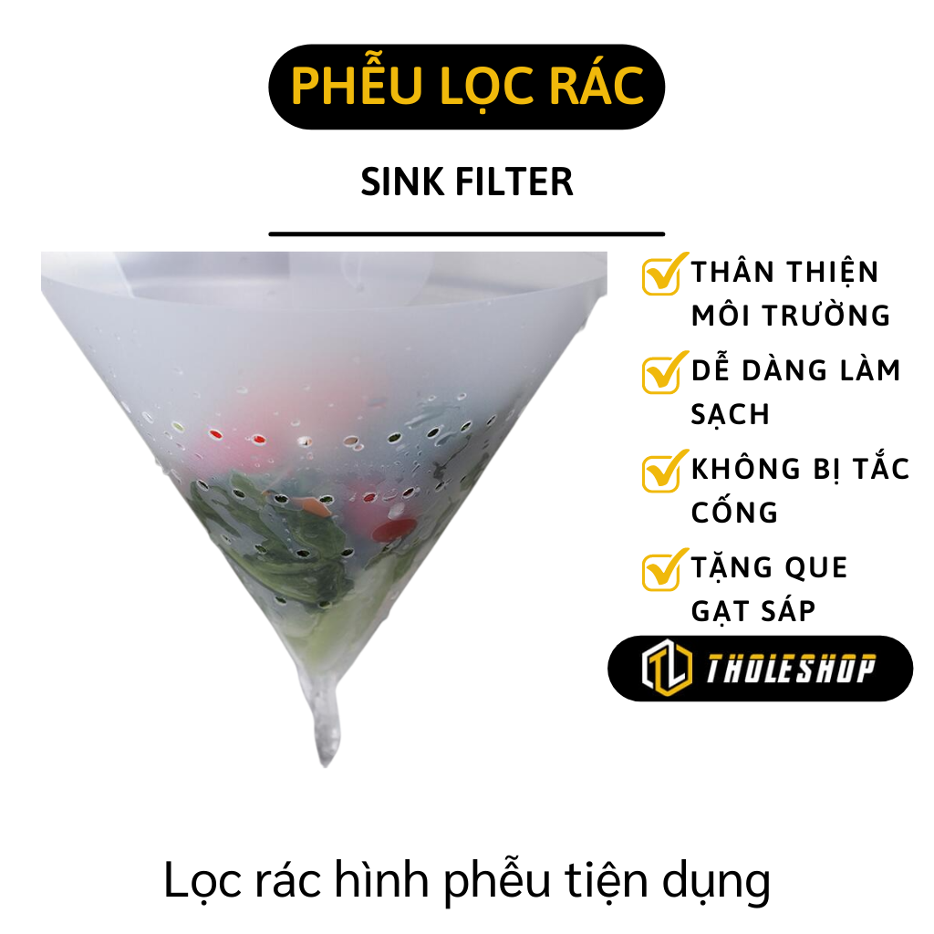 Phễu lọc rác gắn bồn rửa chén - Phễu đựng rác bồn rửa bát - Phễu lọc thức ăn thừa chống tắc nghẽn bồn rửa chén - Giá đựng đồ rửa chén