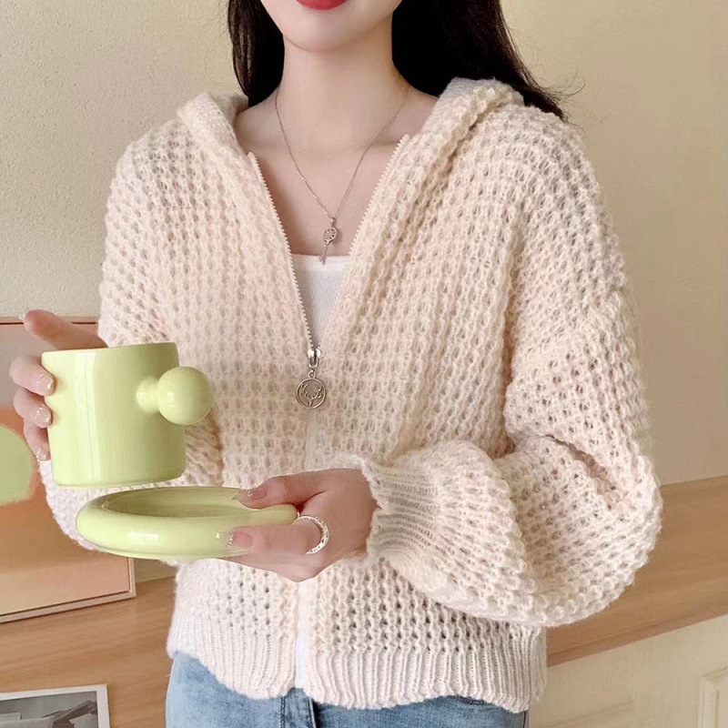Women's Hooded Sweater Knit Loose Sweater Coat
