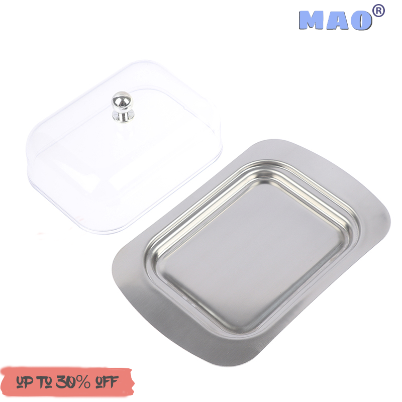 Maoyuanxing Butter Dish Box Container Cheese Bread Storage Tray With See-through Lid