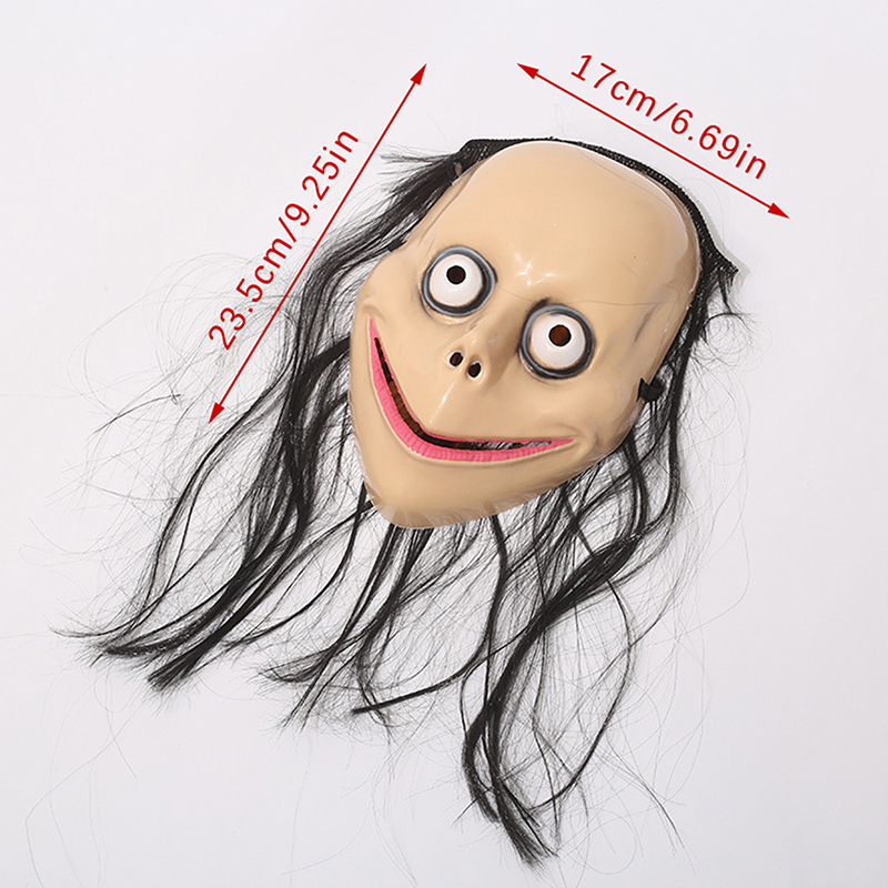 New Halloween Horror Mask With Long Hair Funny Mask V-shaped Mouth Mask Female Ghost Mask Roleplay Mask Halloween Prop.