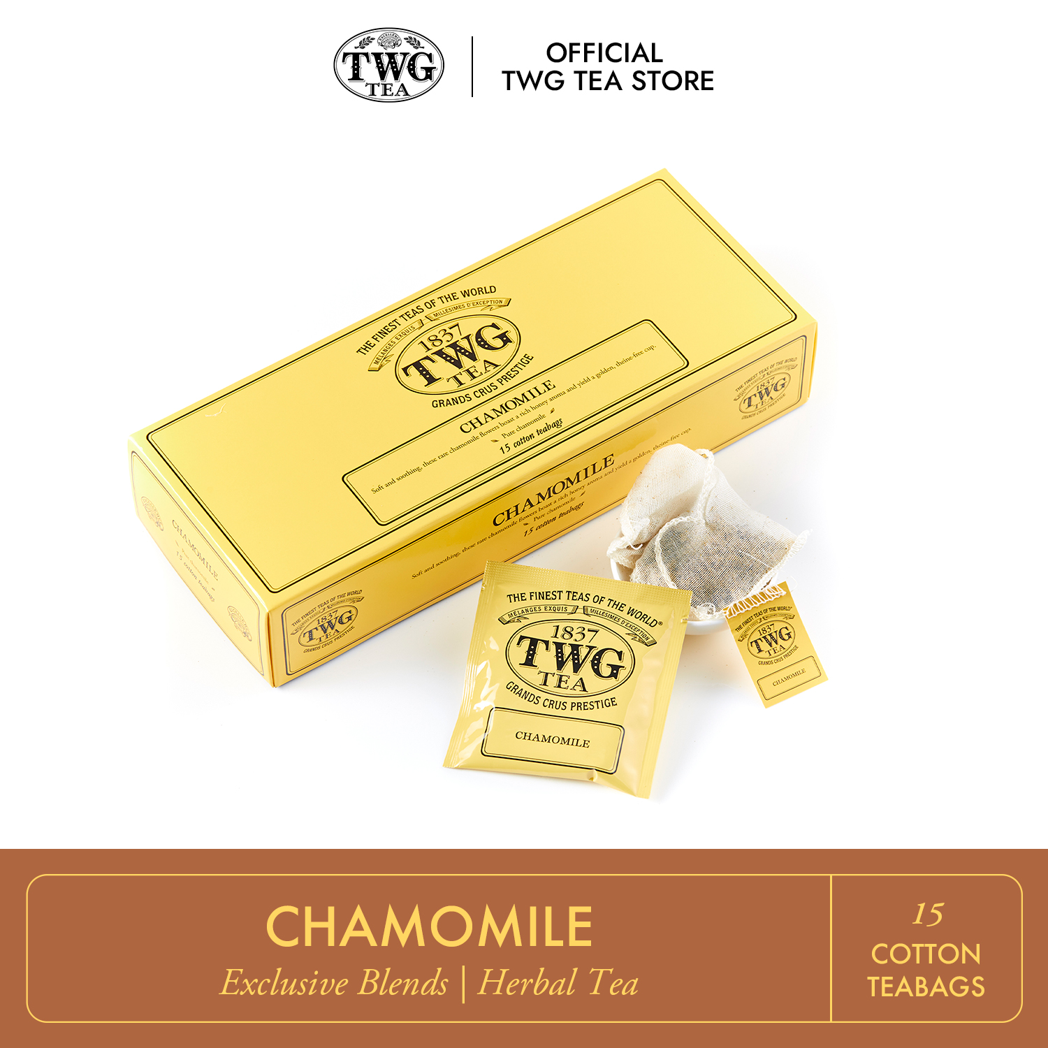 TWG Tea | Chamomile, Herbal Infusion in 15 Hand Sewn Cotton Tea
