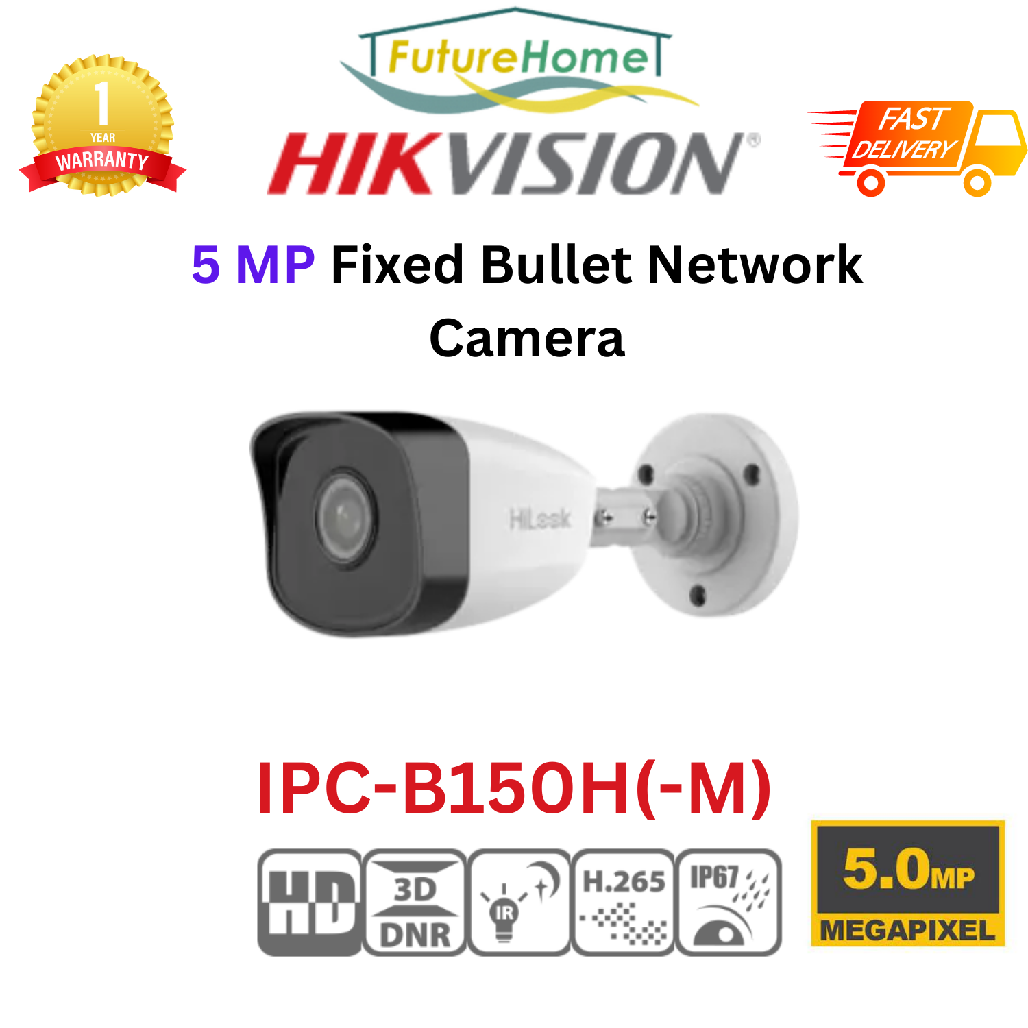 [SG LOCAL] HIKVISION Hilook IPC-B150H, 5MP IP Fixed Network Bullet ...