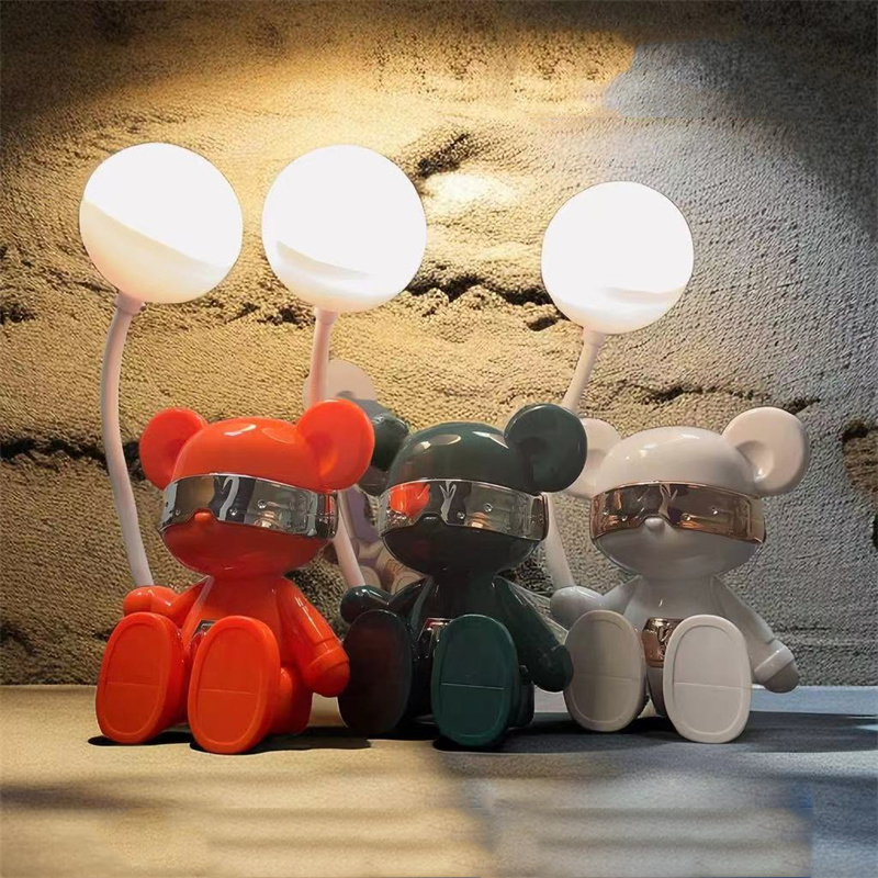 XIAOMIMIJIA Light luxury violent bear folding desktop reading desk lamp USB charging eye protection dormitory night lamp souvenir ornament table lamp