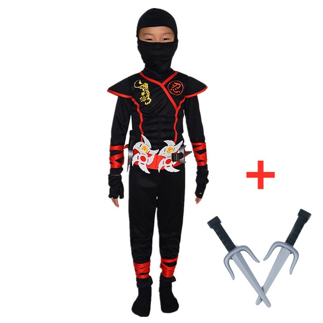 Kids Ninja Costume with Halloween Ninja Accessories Boys Dress Up Best Gifts Boys Girls Cosplay Costume Ninja Suit