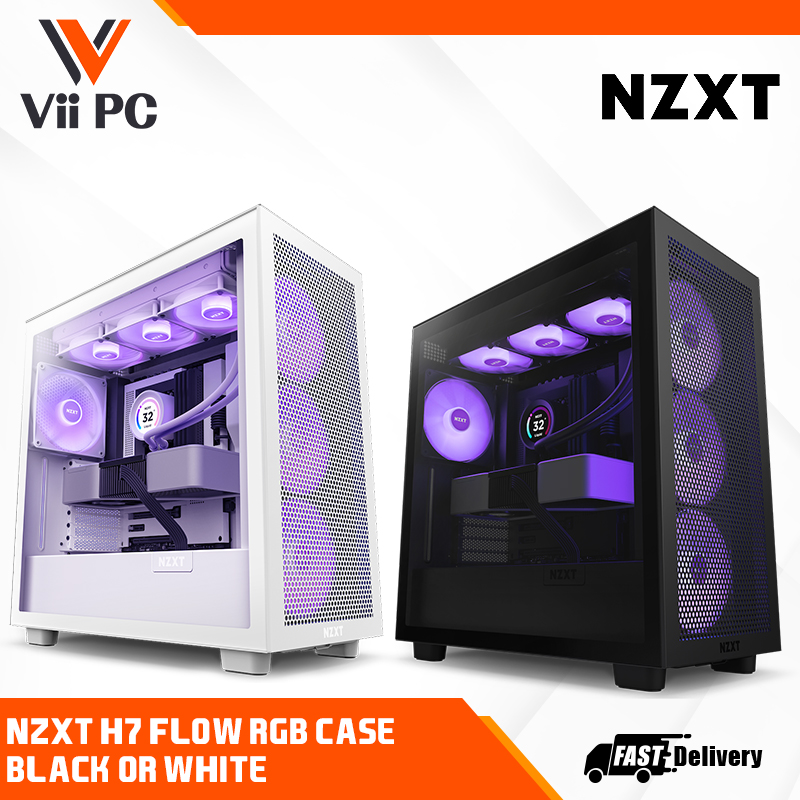 NZXT H7 Flow Mid Tower Case - Matte White for sale online
