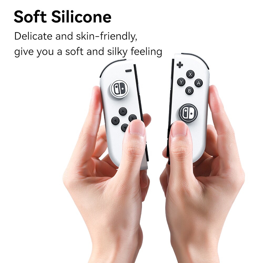 4Pcs Silicone Thumb Stick Grip Caps Compatible With Nintendo Switch/Switch Lite/Switch OLED Joy-Con Joystick Protective Cover