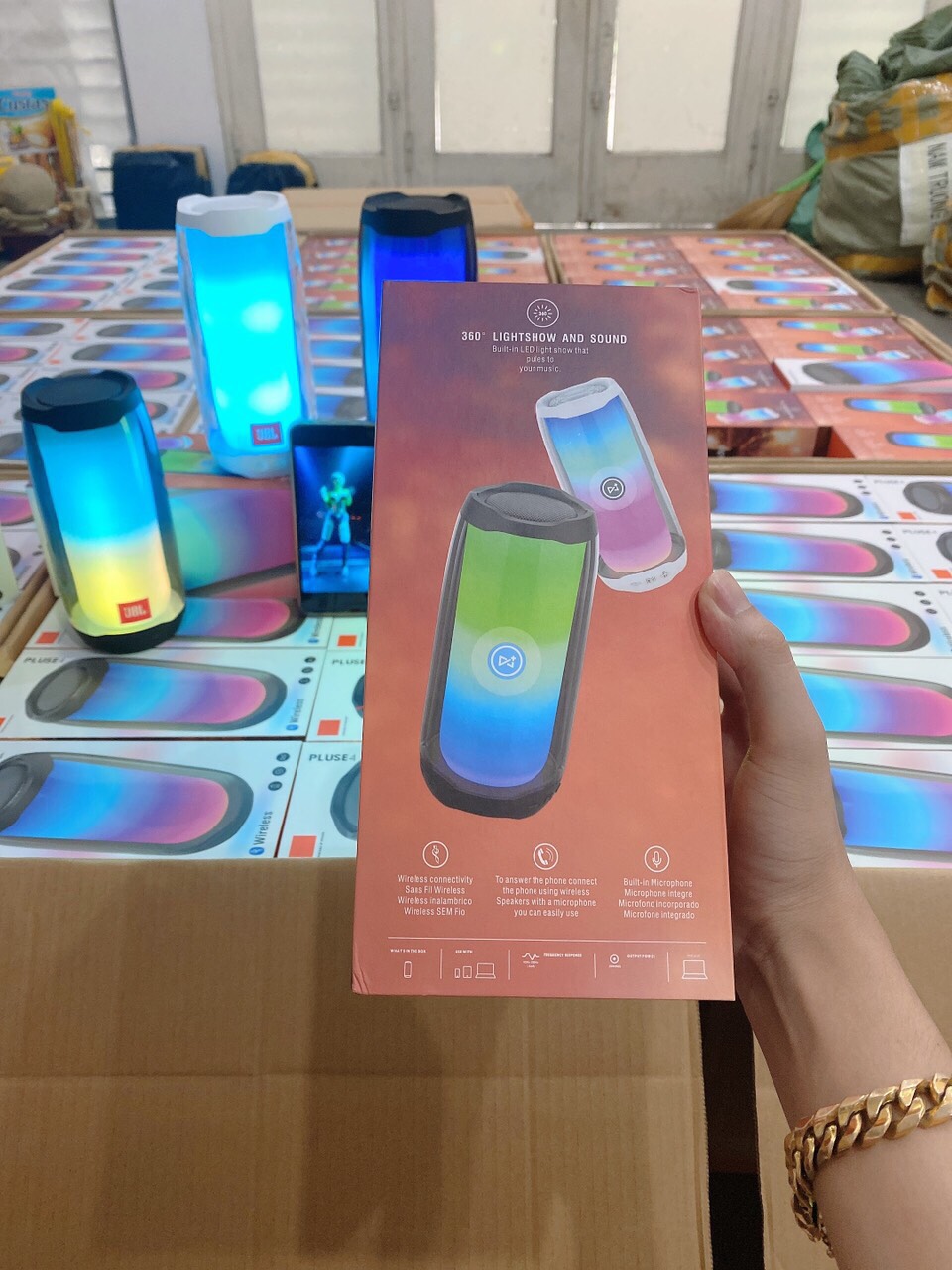 ?? LOA BLUETOOTH JBL PULSE 4 ?? LOA BLUETOOTH MINI JBL CÓ ĐÈN NHÁY PULSE 360