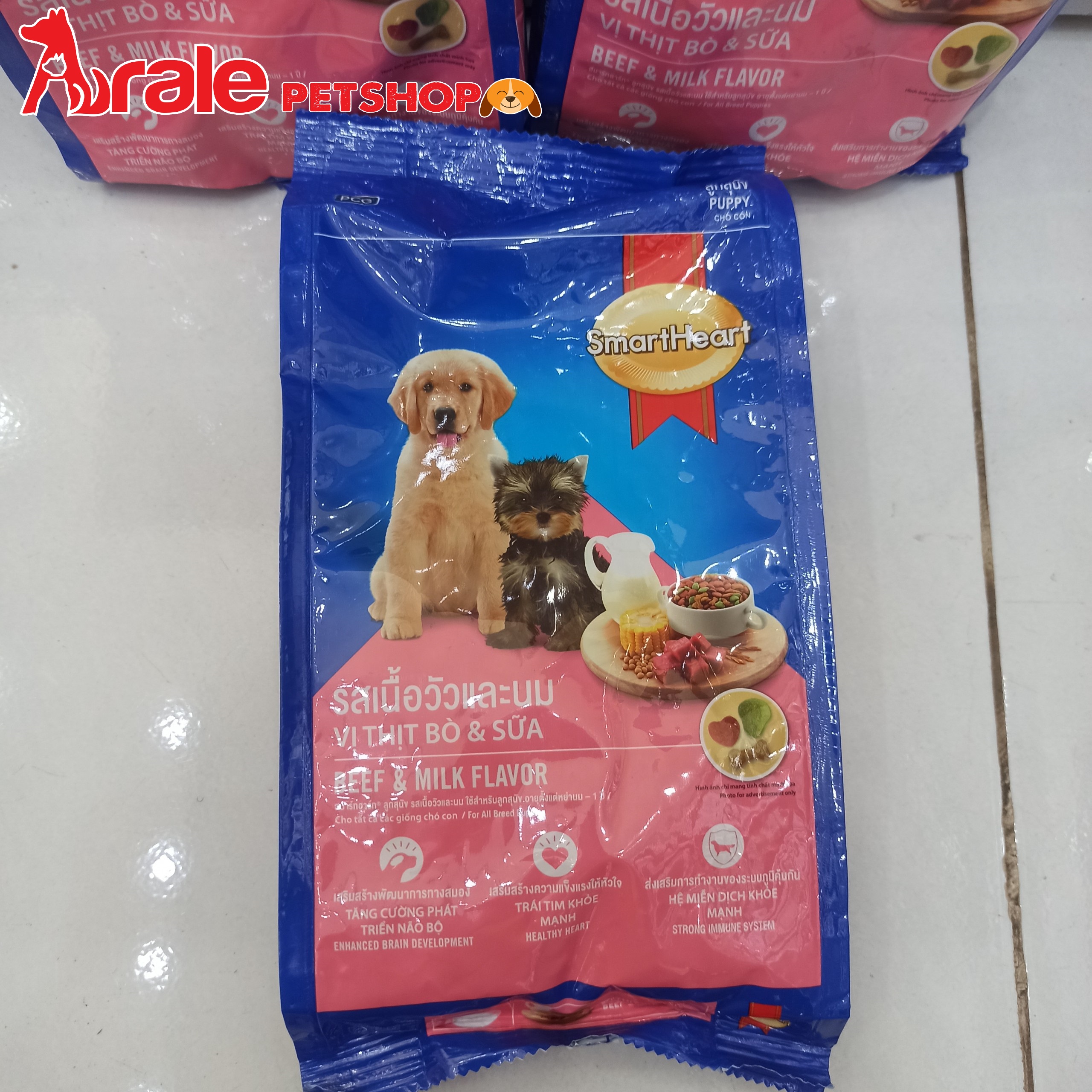 THỨC ĂN HẠT SMARTHEART CHO CHÓ CON - VỊ THỊT BÒ & SỮA