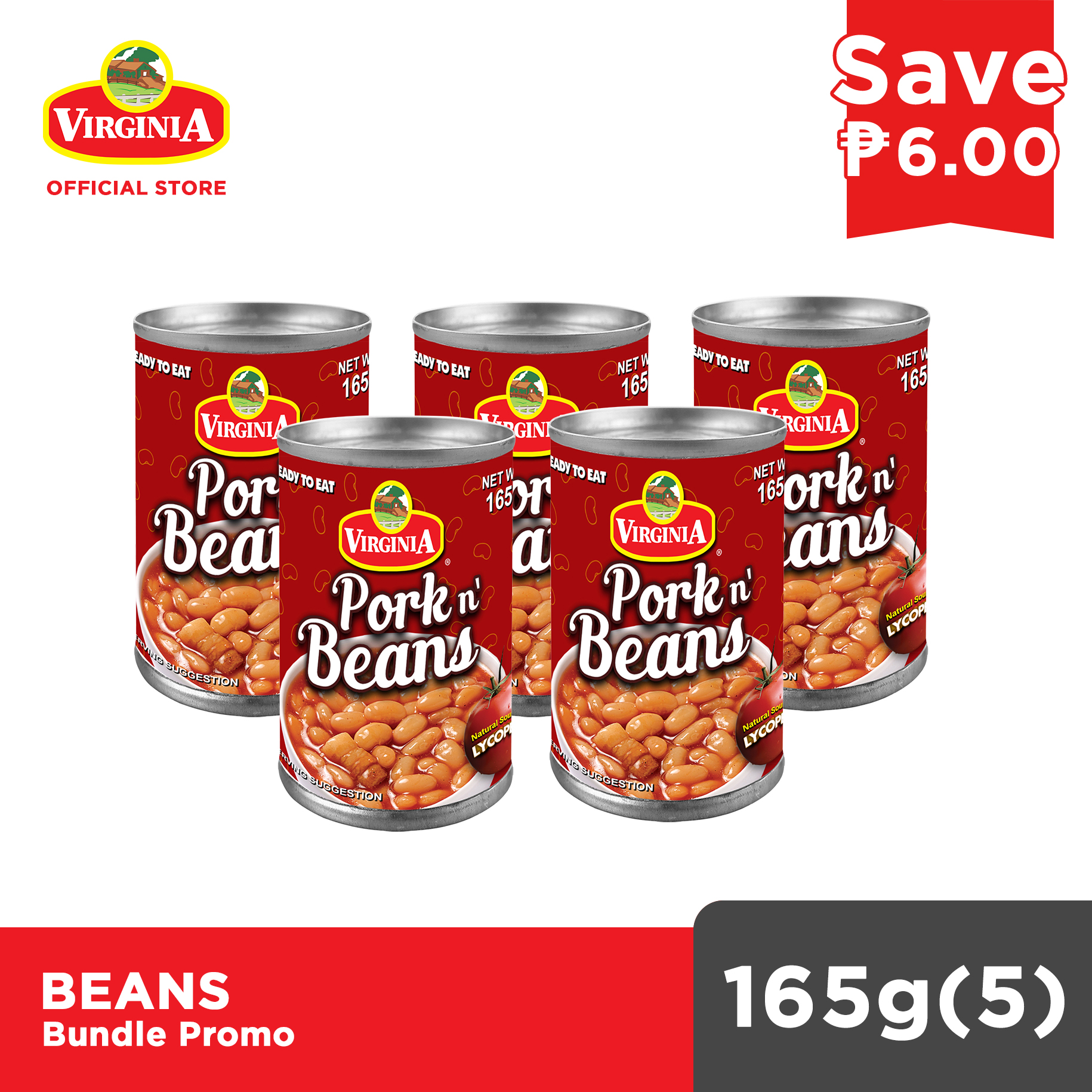 Virginia Pork and Beans 165g x 5 Lazada PH