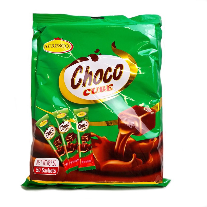 Một túi 50 gói  kẹo socola Choco Cube vị socola/ sữa