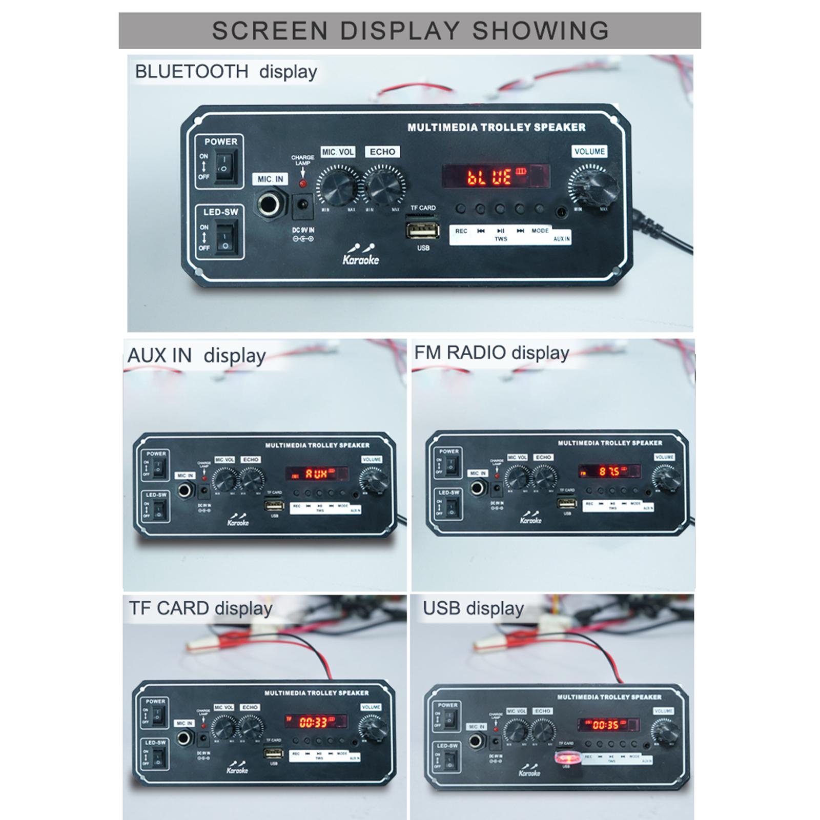 Blesiya Bluetooth MP3 Decode Board Module Digital Display Support TF/USB/AUX/Mic/ Lossless RGB Light Audio Amplifier Board Audio Receiver Module