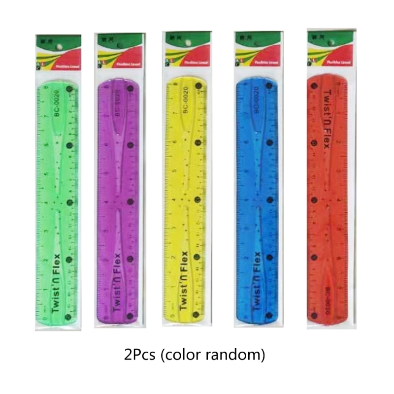 【SkinHorizon】2 Pieces Flexible Ruler, Plastic Ruler Shatterproof ...