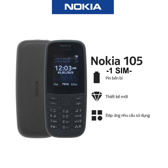 Điện thoại NOKIA 105 ( 2019 ) 2 sim zin chính hãng (Mới 90%)