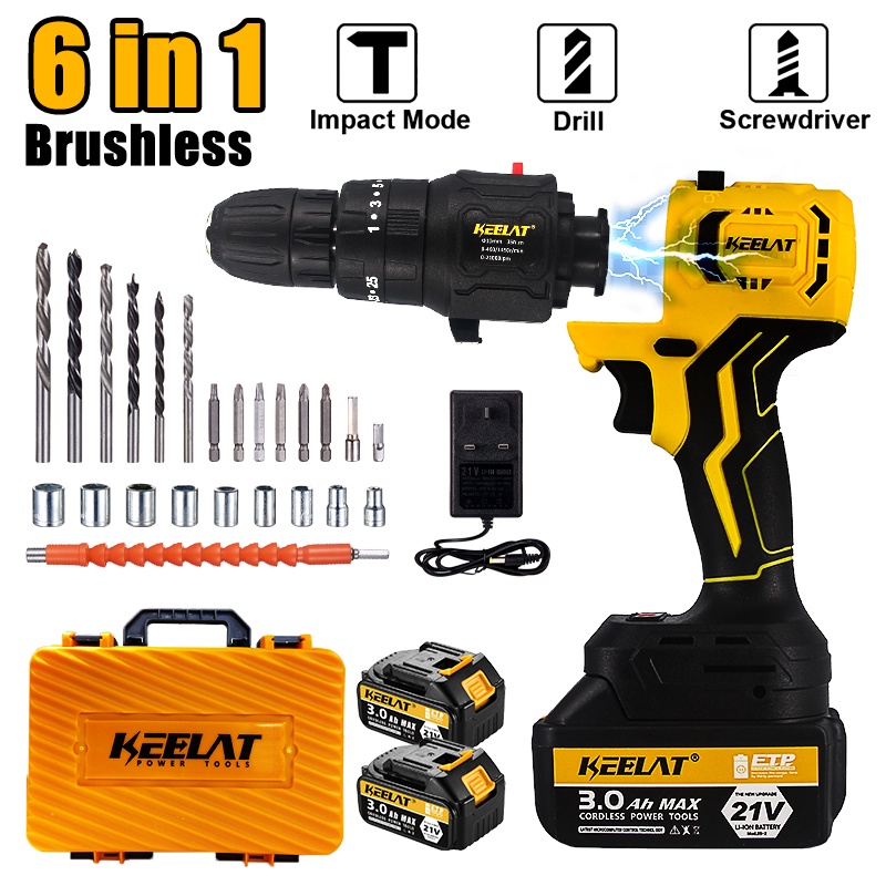 keelat MultiHead Cordless Drill Set Retrofit DIY Screwdriver Saw