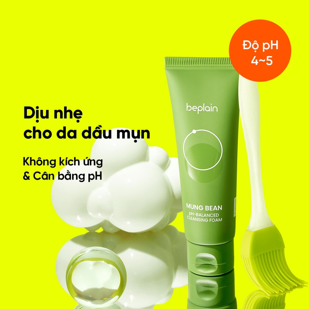 Sữa rửa mặt Beplain Mung Bean pH-Balanced Cleansing Foam 80ml/160ml