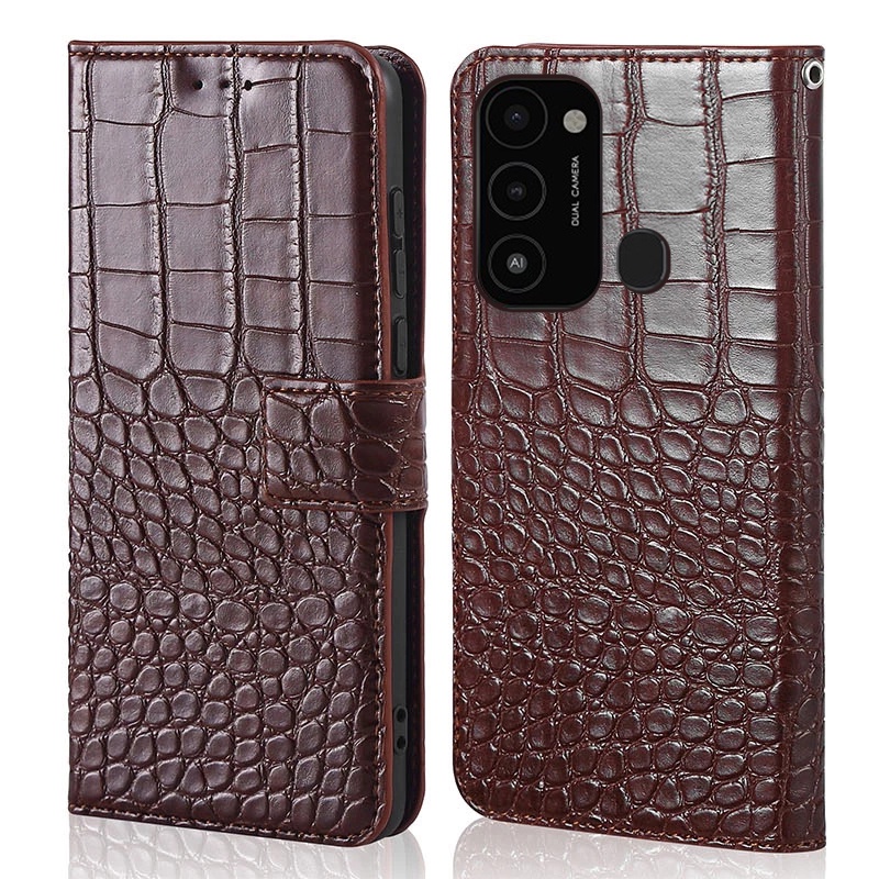 Crocodile Leather Case Tecno Spark Go 2022/Spark 8C Flip Cover