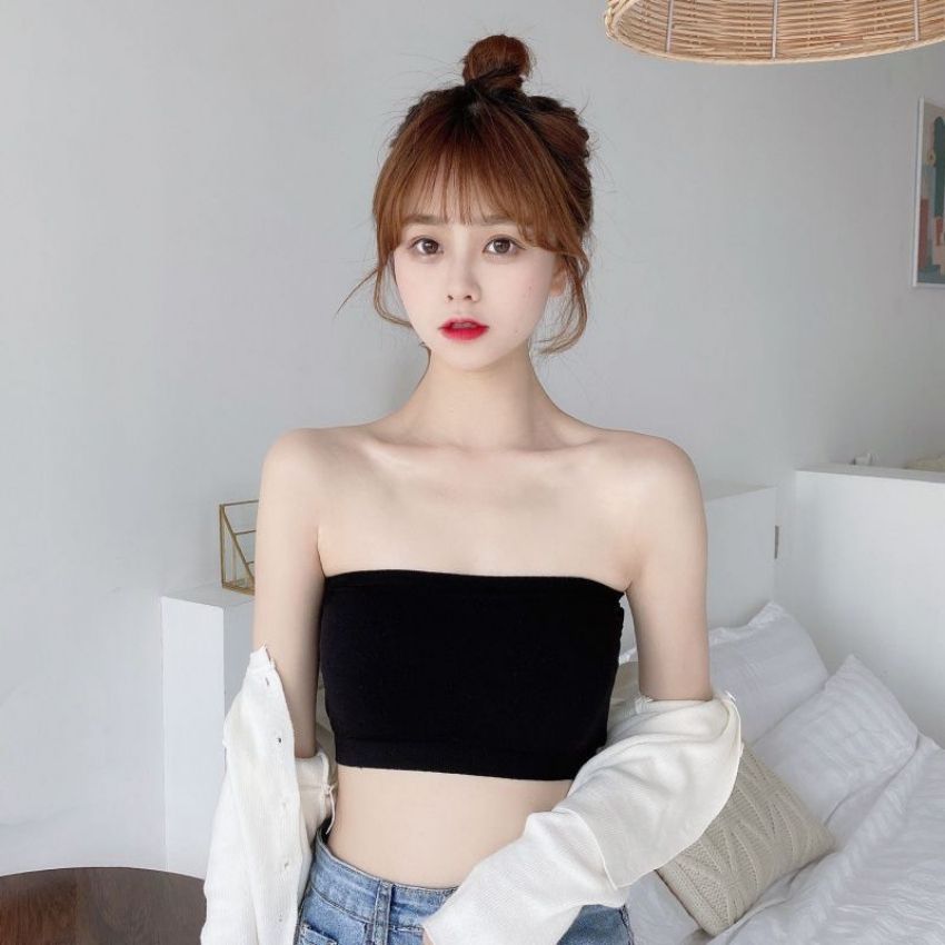 Áo ống nữ sinh Chất coton- Áo lá không dây mặc kết hợp với áo khoác bên ngoài, hoặc mặc với áo mỏng siêu xinh -0123