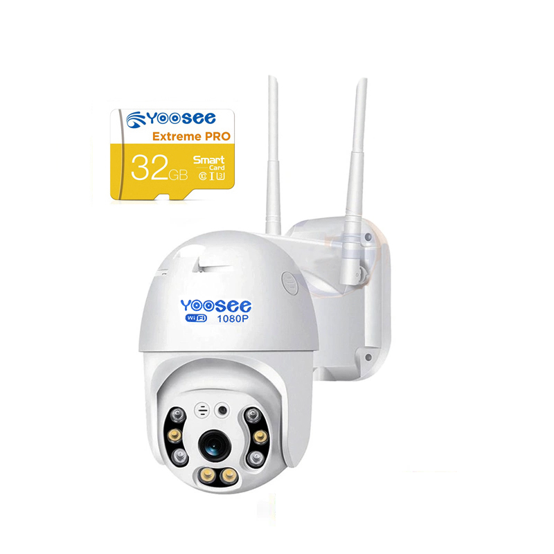 Camera IP Wifi Ngoài trời Yoosee PTZ 2 Râu FullHD 1080P 4 LED trợ sáng, 4 LED hồng ngoại, đàm thoại 2 chiều, hỗ trợ xoay 355 độ (Trắng)