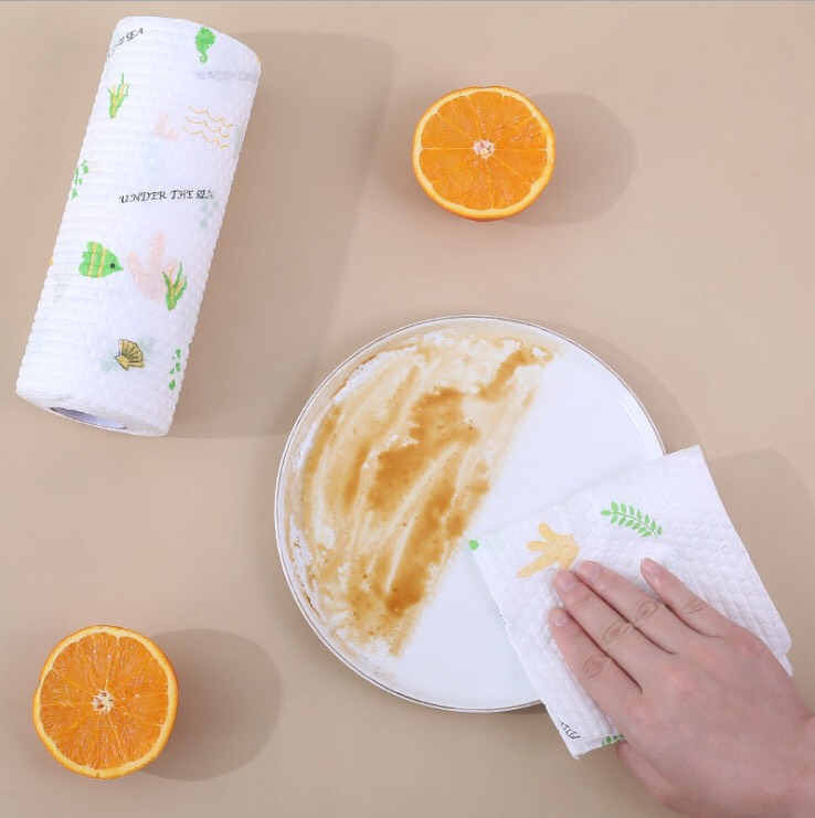 Cuộn 50 tờ giấy lau bếp hoa văn