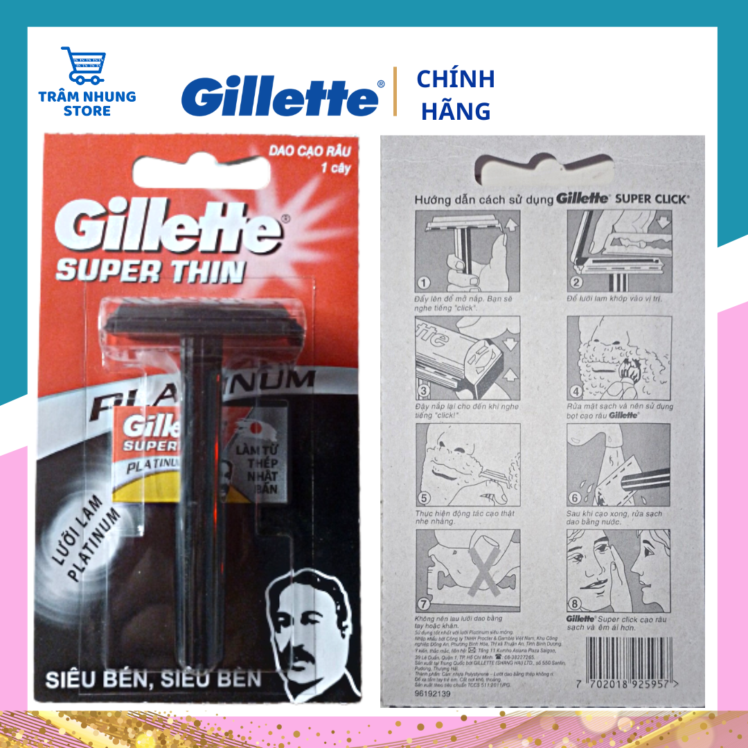 Gillette Super Thin Black-Handled Shaving Razor (Free Razor Included)