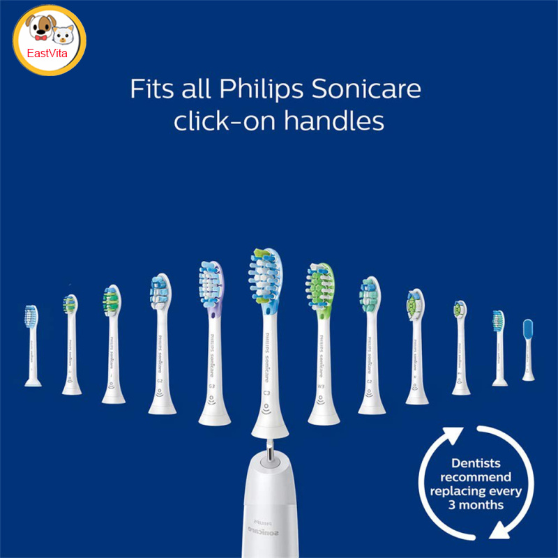 4pcs C1 Replacement Brush Head For Philips Sonicare C2 Optimized Plaque Control Hx9023/65