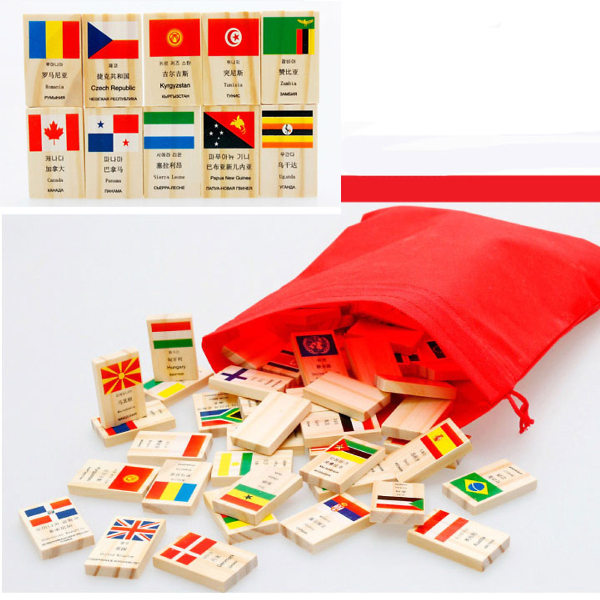 Đồ chơi gỗ Domino 12 màu 120 miếng