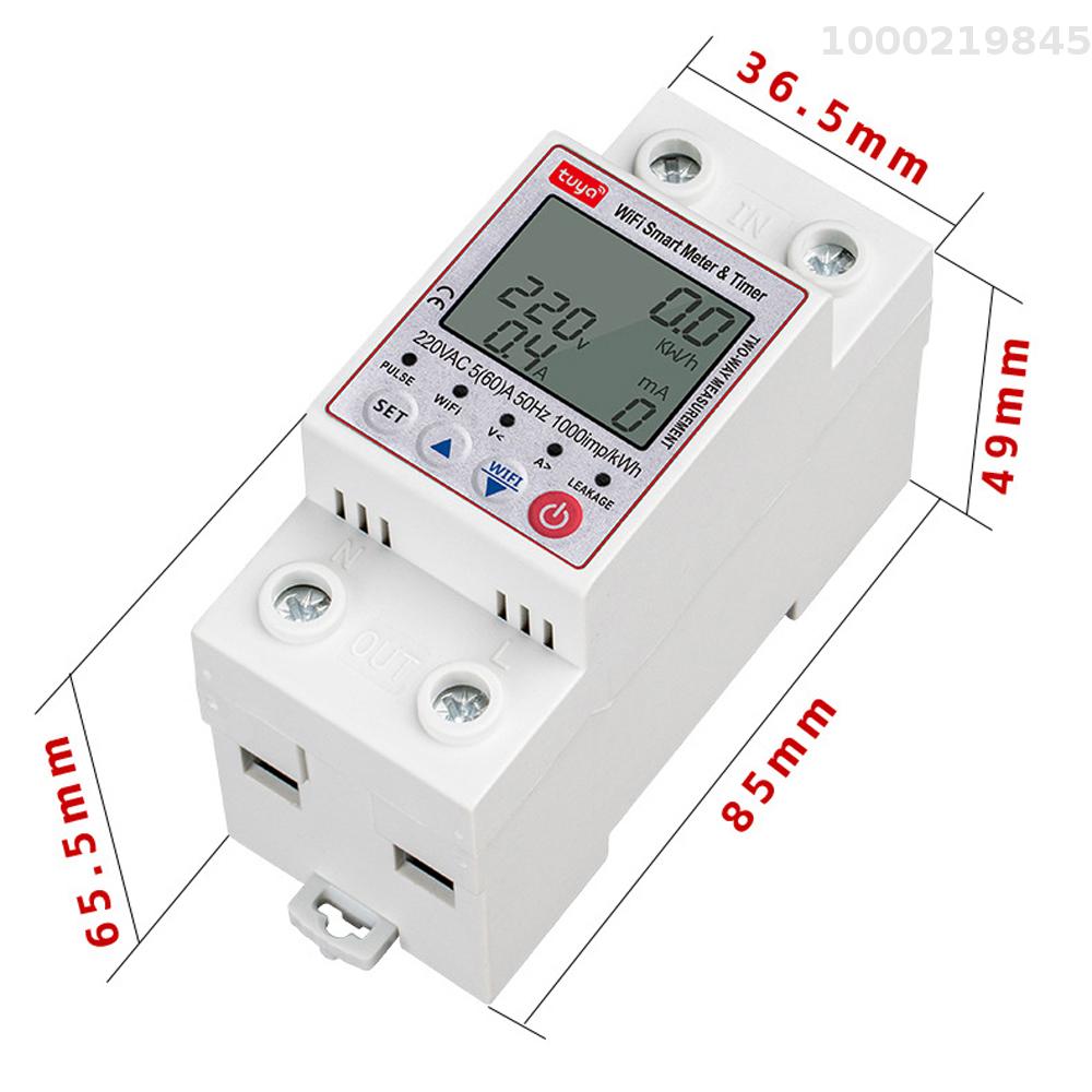 Cảm biến thông minh tuya wifi tự động thông minh rethua bảo vệ đa chức năng hiện tại điện áp giám sát ngắt mạch Màn hình LCD chuyển nguồn Meter bảo vệ giá trị settable Mobilephone ứng dụng điều khiển