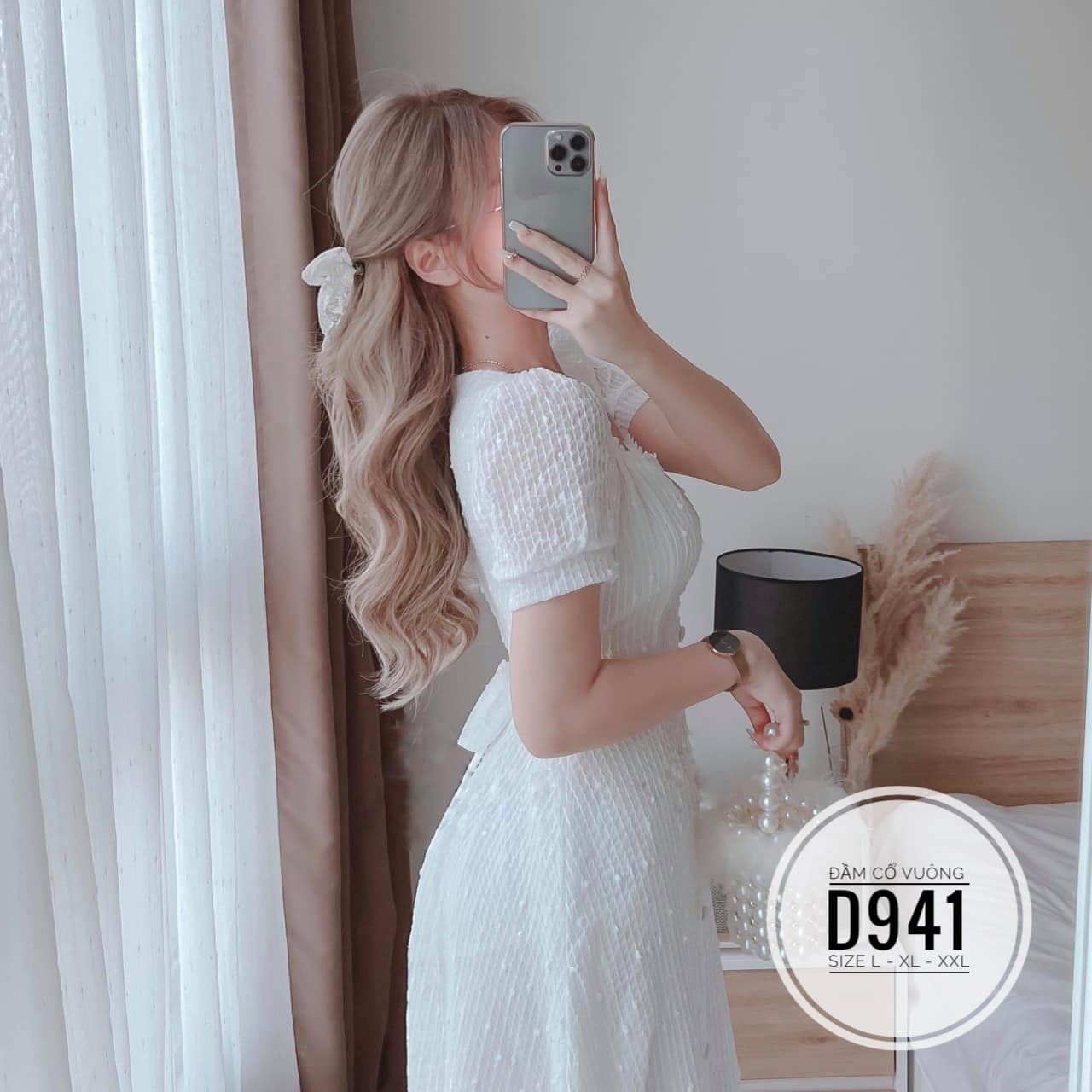 ĐẦM BIGSIZE TAY NGẮN PHỐI NÚT DỰ TIỆC,ĐI CƯỚI (L-2XL)