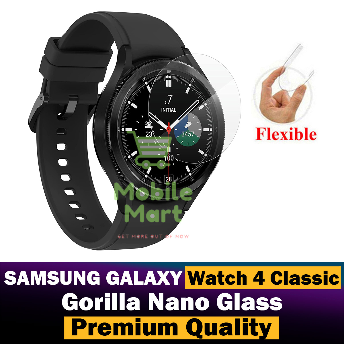 Samsung Galaxy Watch 4 Classic Unbreakable Gorilla Flexible Nano Glass Premium High Quality Screen Protector For Samsung Galaxy Watch 4 Classic. 