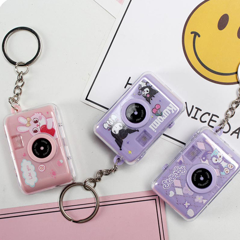 【Free-delivery】 1PC Sanrio Kuromi Hello Kitty Glowing Small Camera Kirby Keyring Camera Keychain for Girls Game Pendant JIJIN.