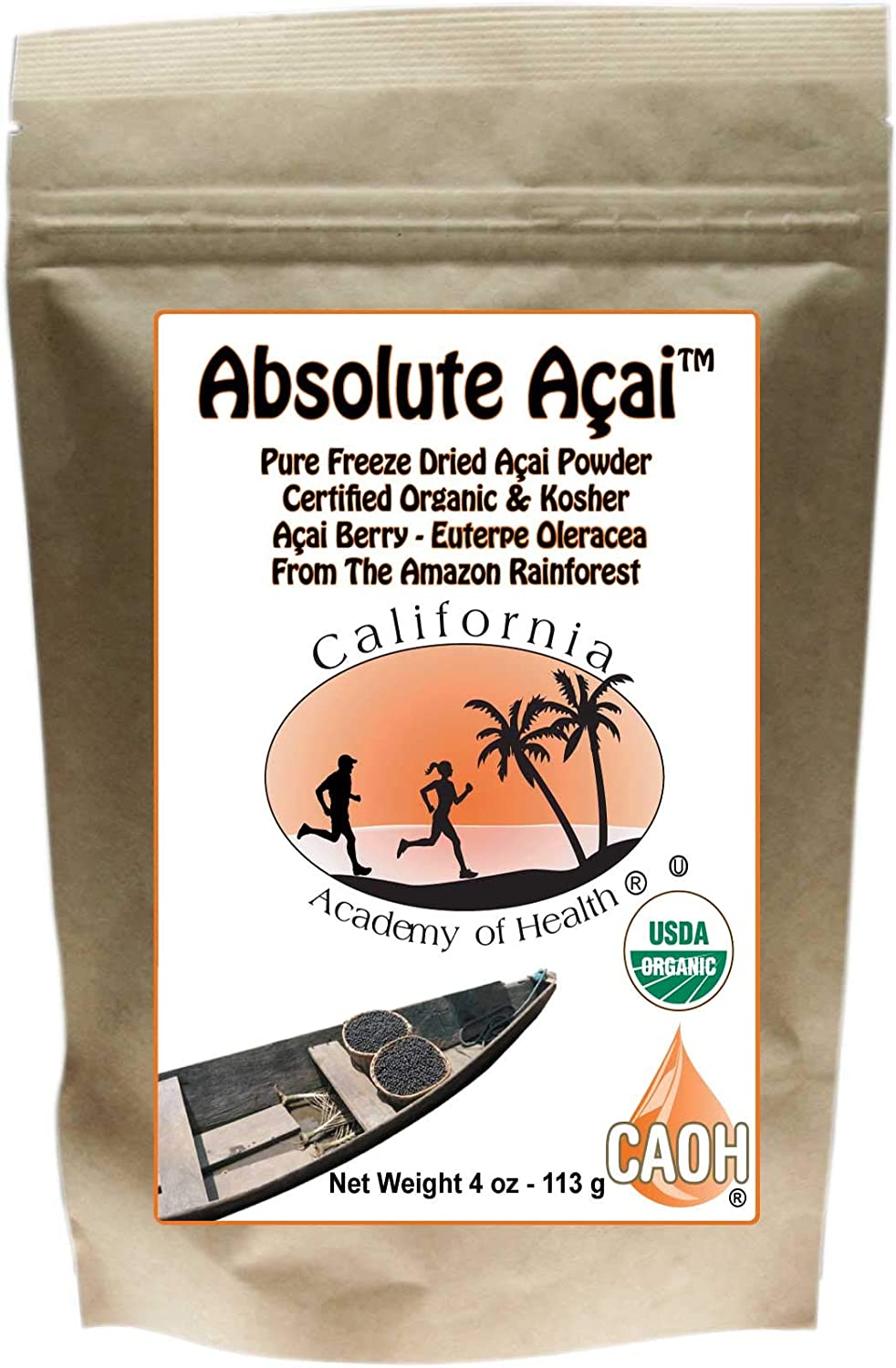 Absolute Acai Powder - 100% Organic From CAOH® (1 Bag: 120 Grams - 4 oz ...