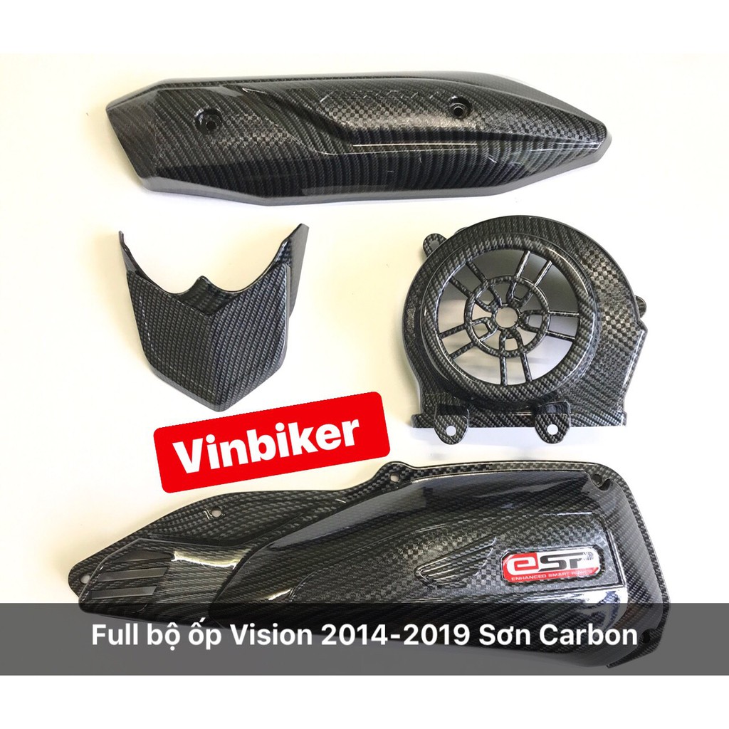 Ốp carbon xe vision 2014 - 2023 nhựa abs cao cấp sơn vân cacbon