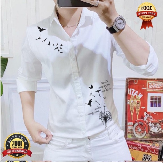 ÁO SƠ MI NAM BỒ CÔNG ANH VẢI MỊN THOÁNG MÁT THẤM HÚT MỒ HÔI TỐT