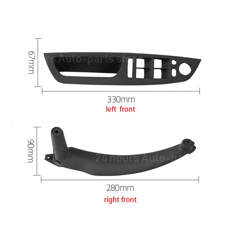 A Set Car Gray Beige Black Armrest Car Left Right Interior Door Handle Inner Panel Pull Trim Cover For BMW E70 E71 X5 X6