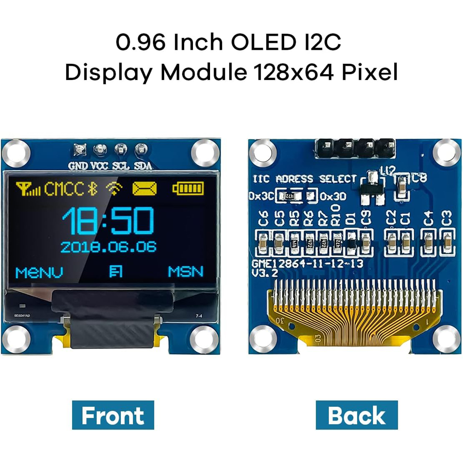 0.96"%20Inch%20OLED%20Display%20Screen%20Module%20I2C%20IIC%20128x64%20SS%20-%20D%20-%201306%203.3V-5V%20Blue/blue%20Yellow/White%20for%20Arduino%20ESP32%20ESP8266%20-%20Image%203