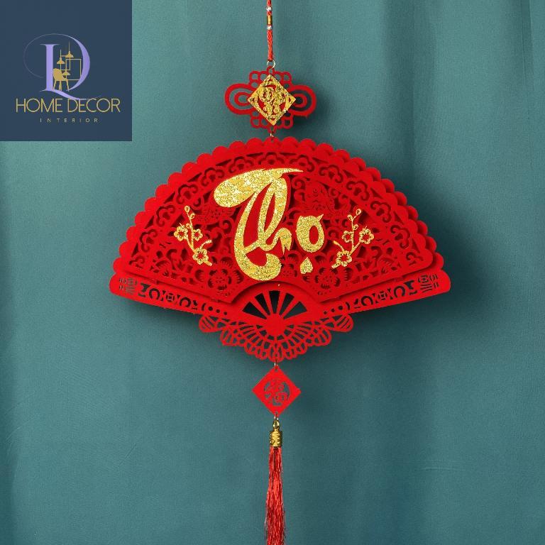 Quạt chữ Phúc Lộc Thọ trang trí Tết
