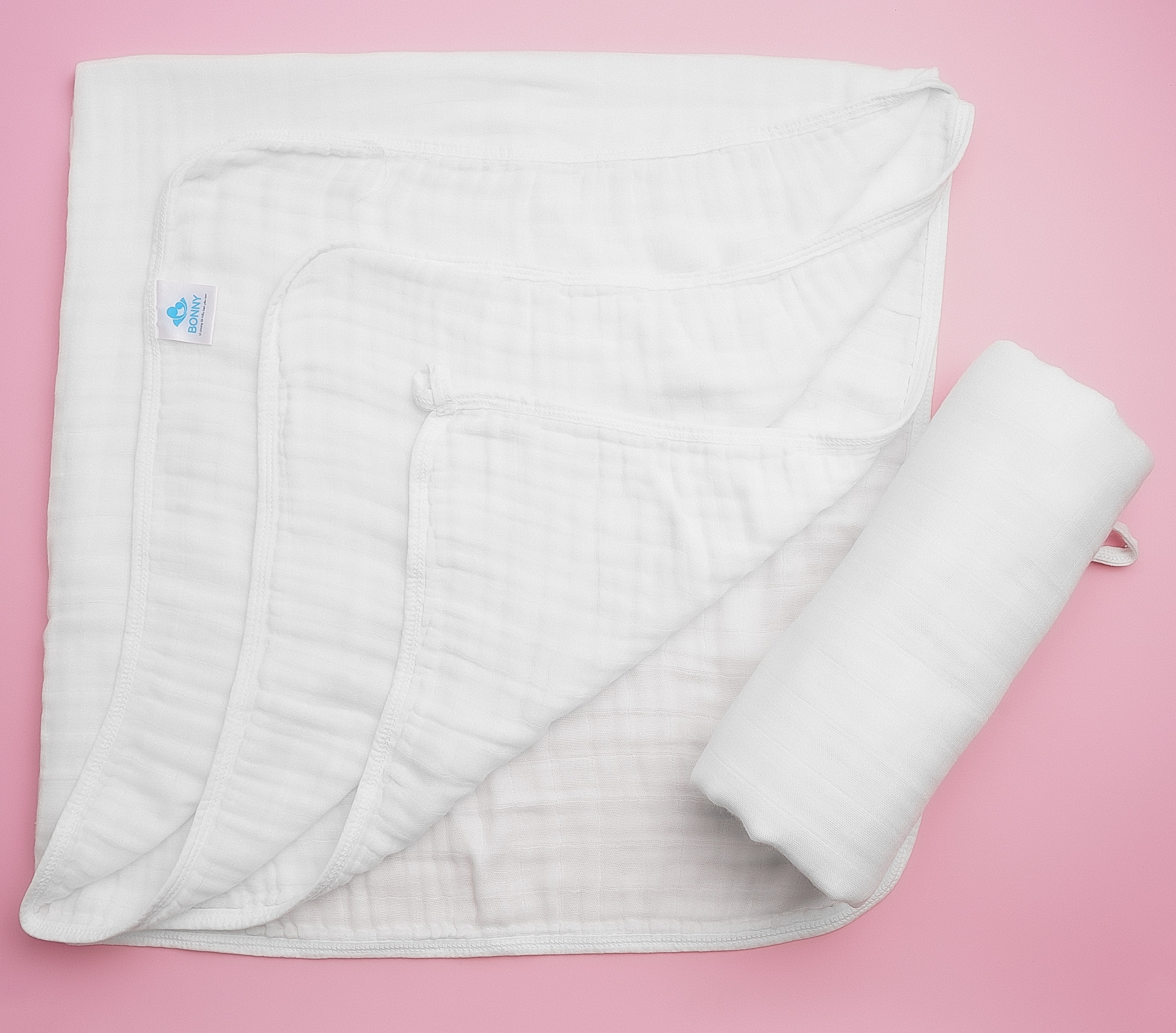Khăn tắm khăn quấn ủ bonny trắng 100% sợi tre 4 lớp siêu mềm mịn, thấm hút - ảnh sản phẩm 6