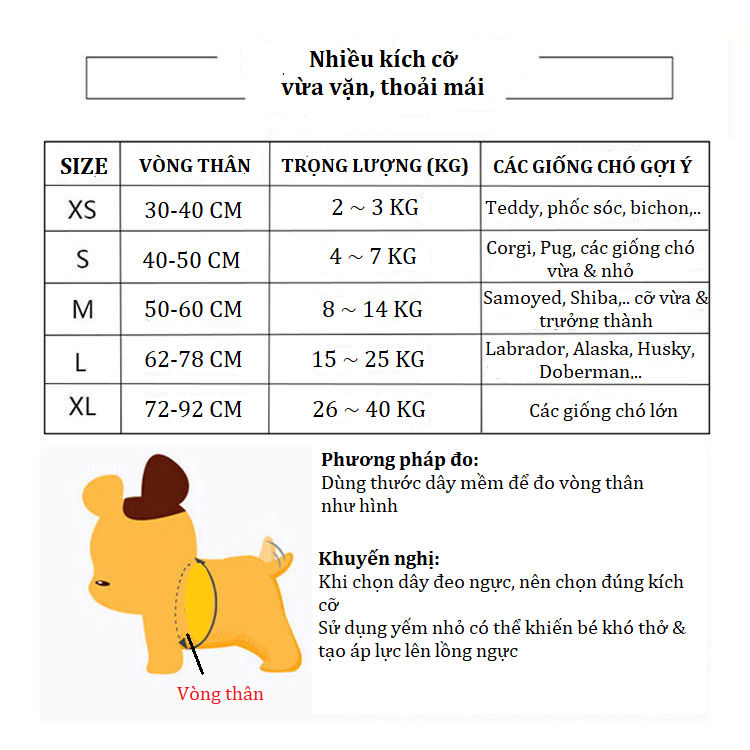 [FREESHIP] Đai Yếm Cho Chó (Không kèm dây dắt)