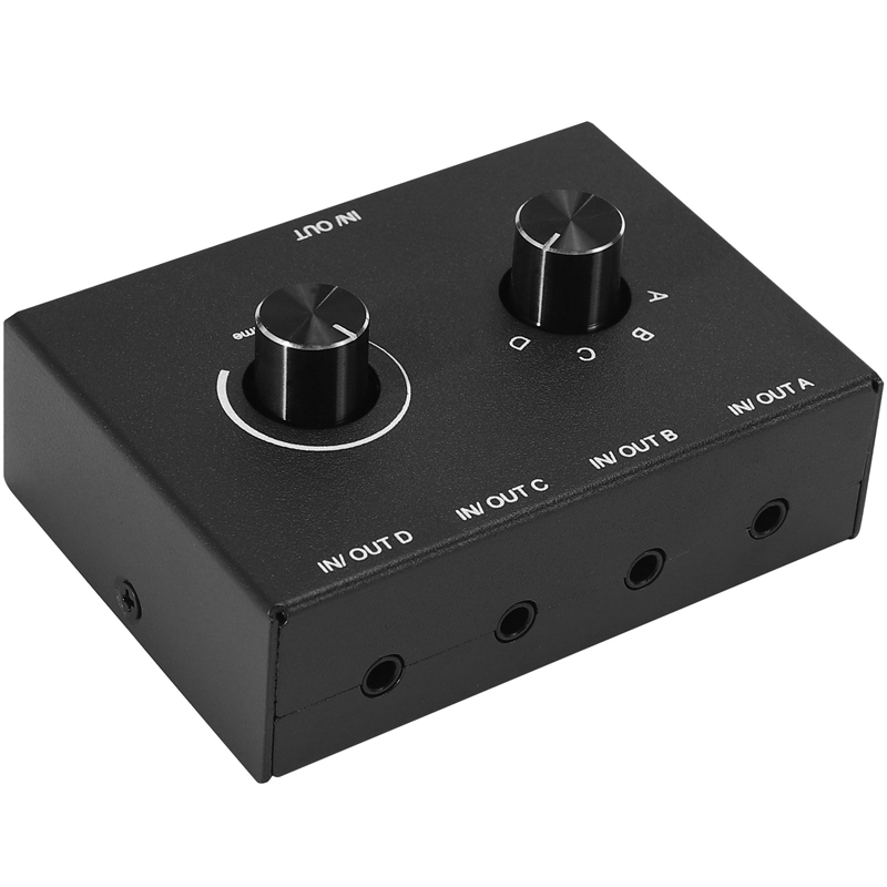 4 Port Audio Switch, 3.5mm Audio Switcher, Stereo AUX Audio Selector, 4 Input 1Output/1Input 4 Output Audio Switcher Box