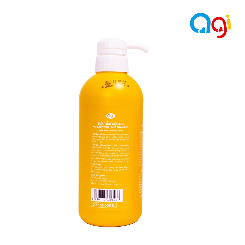 Sữa Tắm Gội Cho Bé AGI 500ml