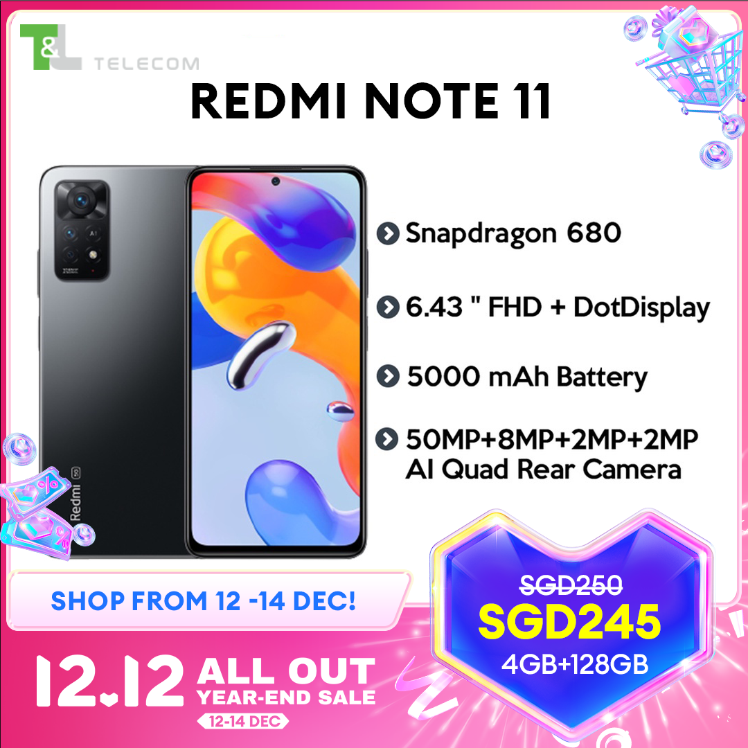 Xiaomi Redmi Note 11 6GB + 128GB Dual Sim LTE- Official Global Version | 90Hz FHD+ AMOLED DotDisplay | 6nm Snapdragon® 680 | 33W Pro fast charging