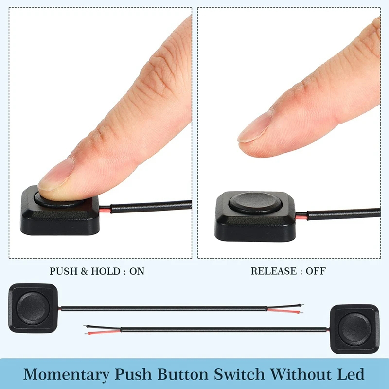 1Pc Momentary Push Button On Off Switch Black Plastic 12V 24V Car Alarm ...