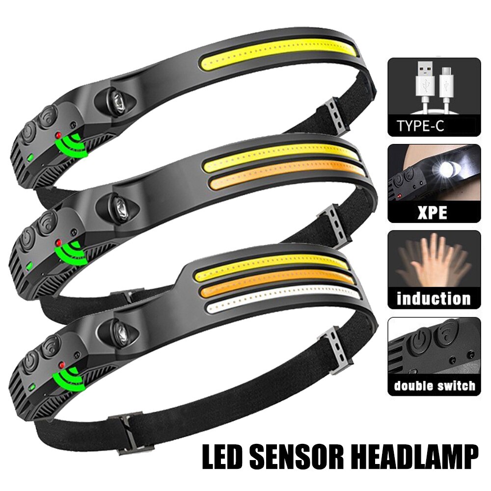 Head Led Light Or Headlight Type-C Rechargeable Head Torch Light Front Led Head Flashlight Super Bright Waterproof Headlamp
