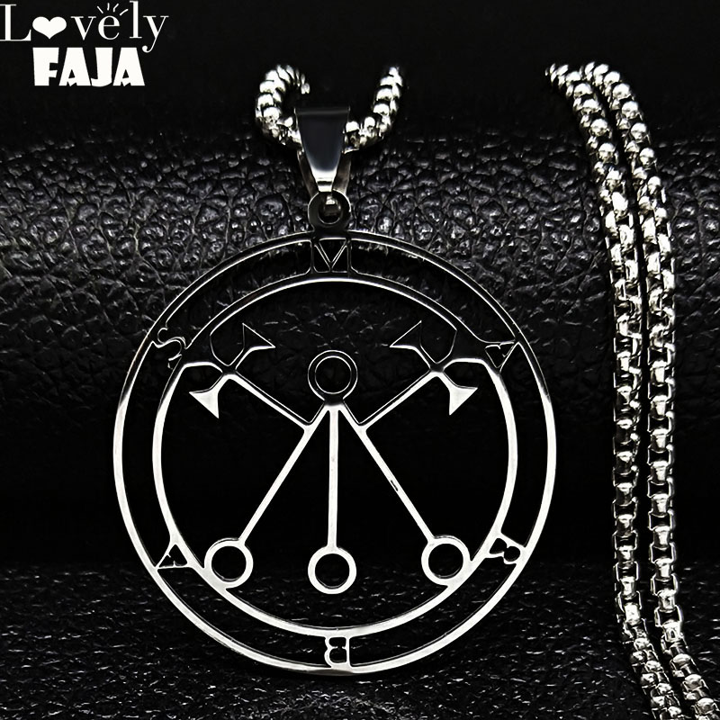 Lucifer Rava Chain Lucifer Stainless Steel Chain Necklace Satan Statet Necklace Marbas ...