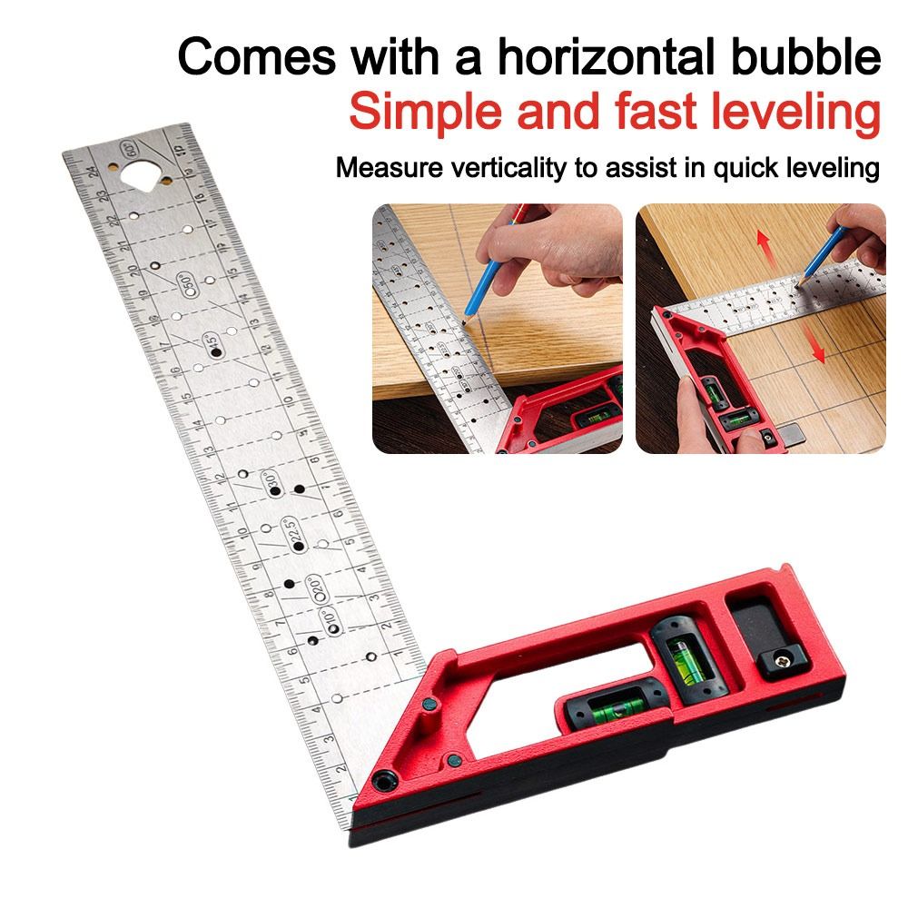 Angular Precision Ruler Multi-functional Quick-positioning Woodworking Angle Ruler L-shaped ...