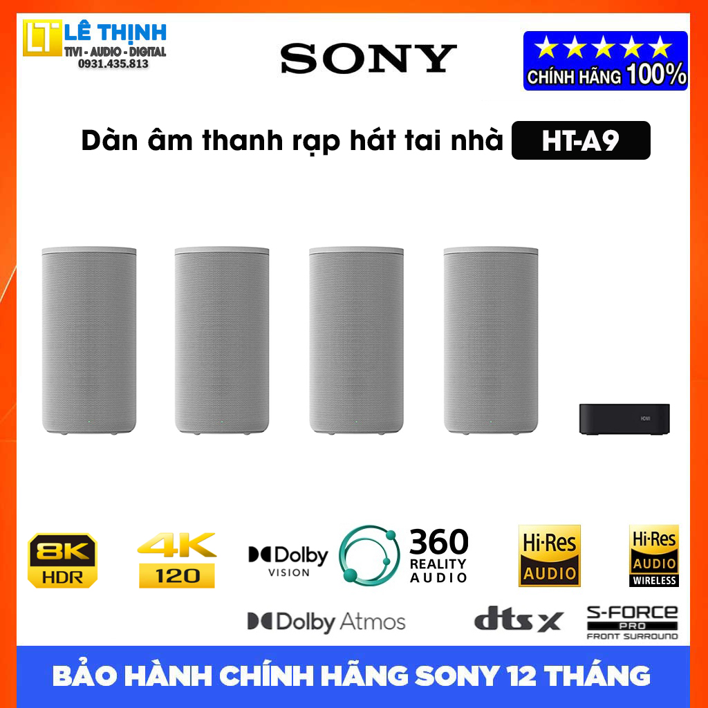Hệ thống rạp hát tại gia 360 sony ht-a9 4.0.4 dolby atmos - chính hãng - bảo hành sony 12 tháng toàn quốc